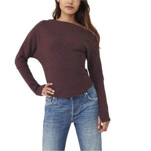 Free People Fuji Off the Shoulder-PLUM